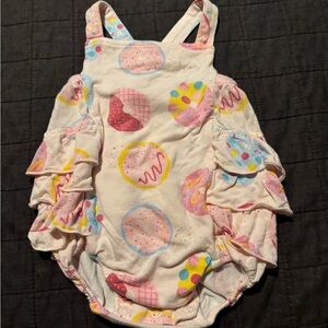 Baby Girl Angel Dear Floral Ruffle Sunsuit 3-6M‎